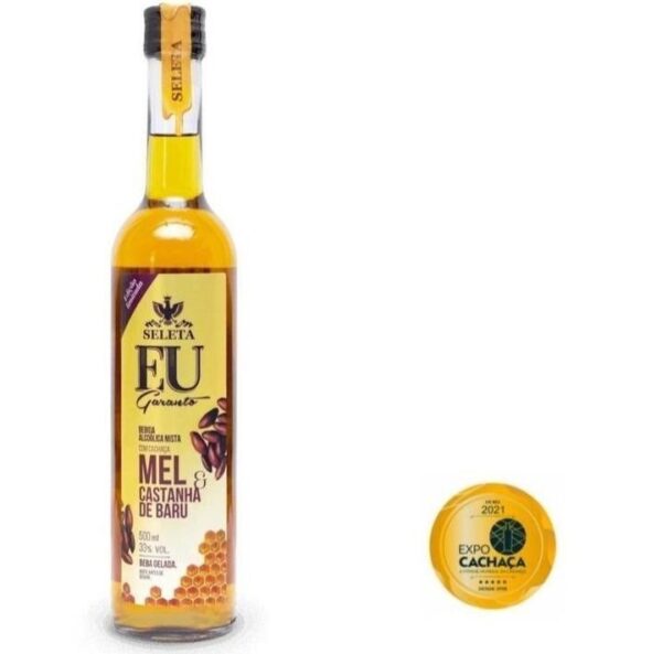 CACHAÇA EU GARANTO MEL E CASTANHA DE BARU 500ML